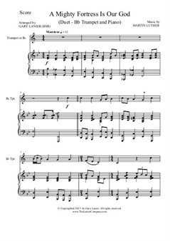 A Mighty Fortress is our God (Duet – Bb Trumpet and Piano/Score and Parts)